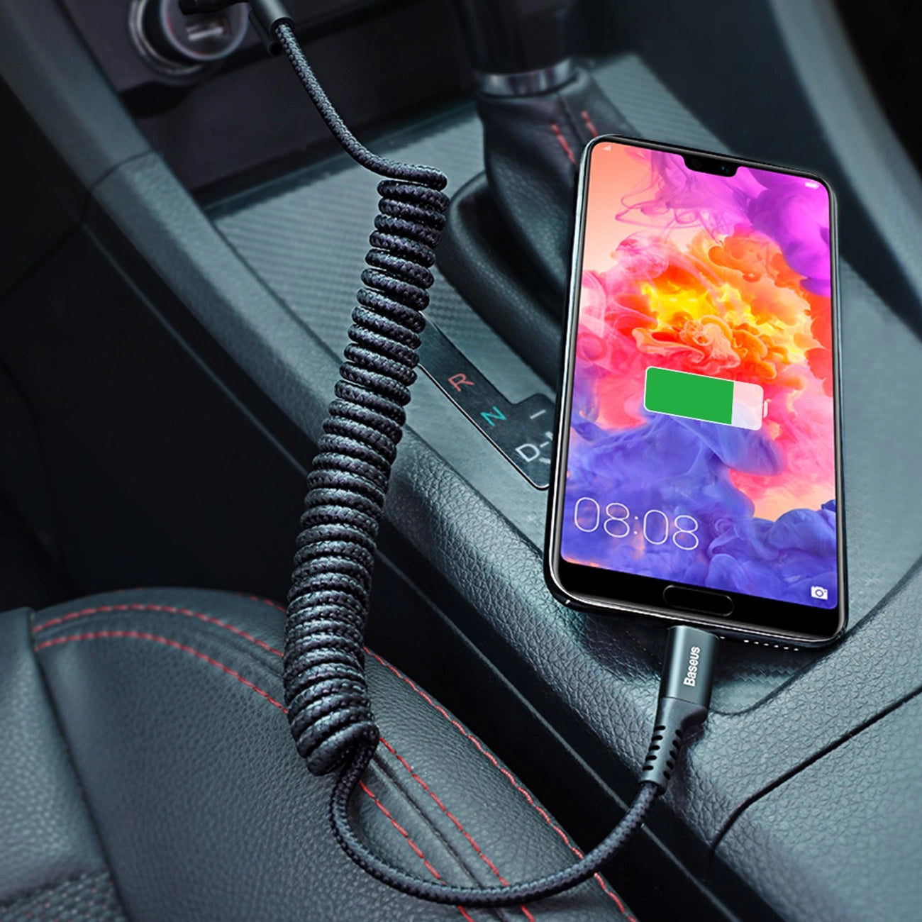 Cavo dati e ricarica USB-A - USB-C Baseus Fish Eye Spring, 18W, 1m, nero CATSR-01 CATSR-01