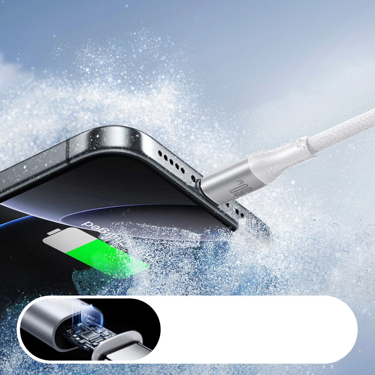 Cavo Dati e Ricarica USB-C - USB-C Joyroom S-A28 Flash, 60W, 2m, Bianco