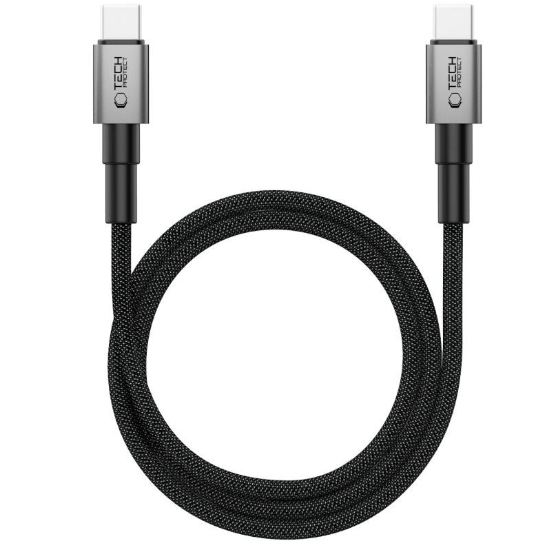 Cavo Dati e Ricarica USB-C - USB-C Tech-Protect Ultraboost DNA MagTwist, 100W, 1m, Grigio