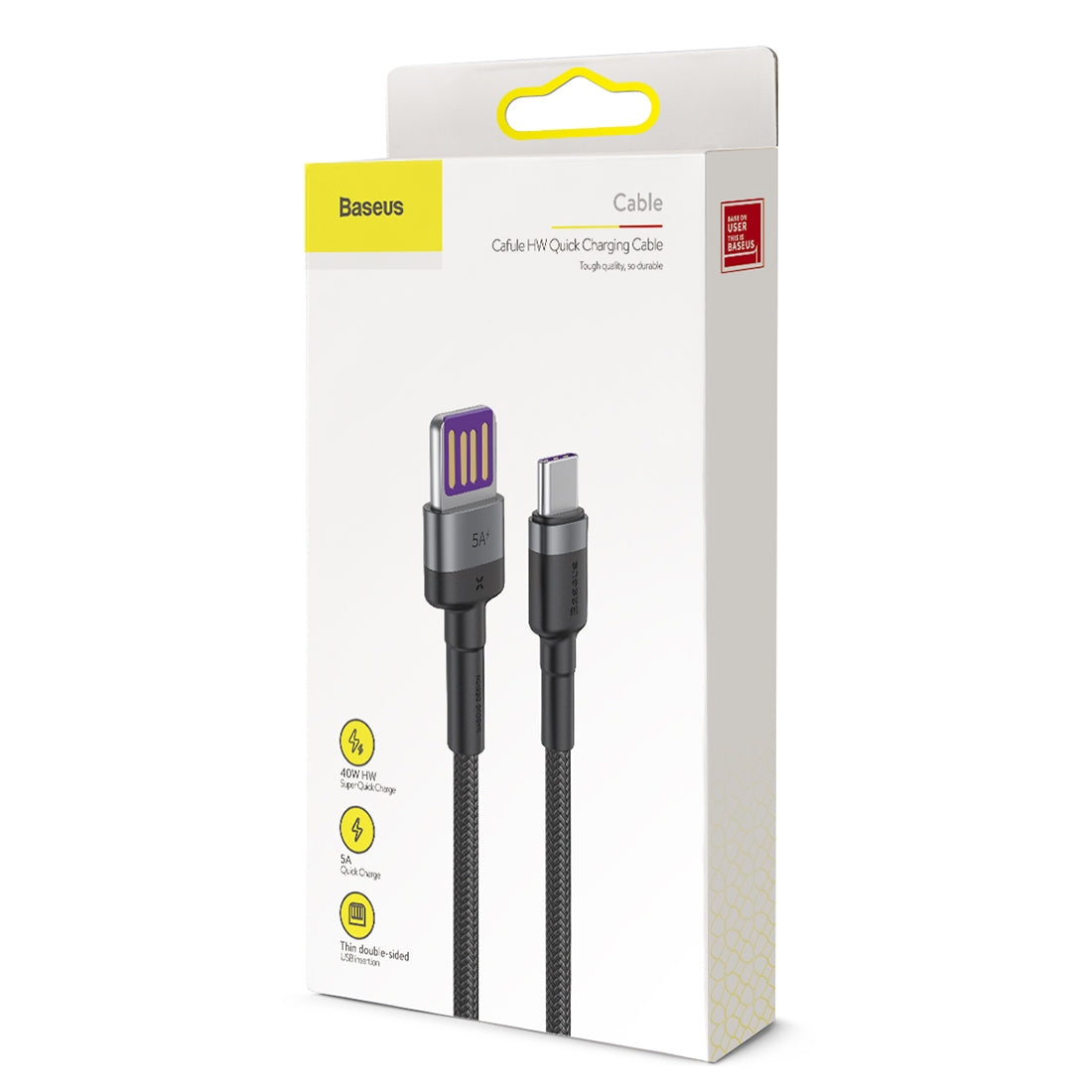 Cavo Dati e Ricarica USB-A - USB-C Baseus Cafule Special Edition, 40W, 1m, Grigio CATKLF-PG1