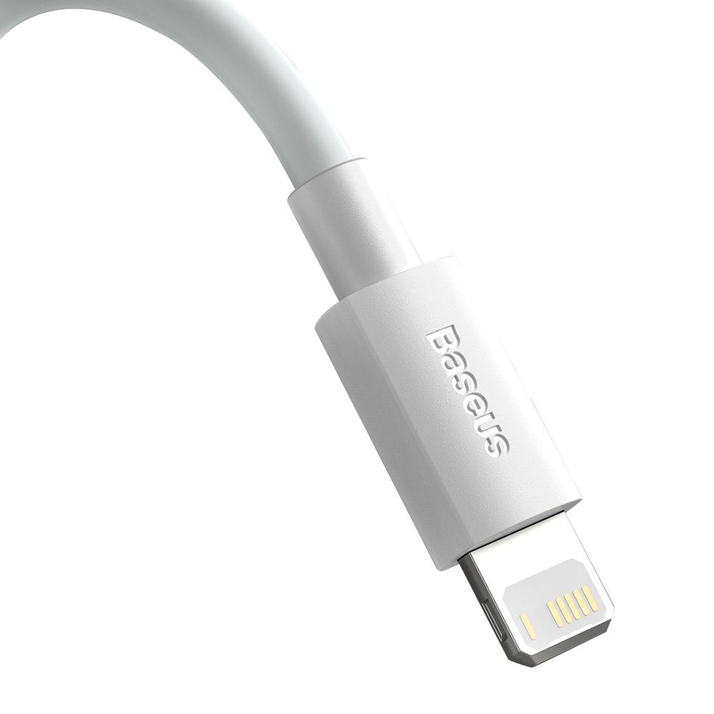 Cavo Dati e Ricarica USB-A - Lightning Baseus Simple Wisdom, 18W, 1.5m, Set 2 pezzi, Bianco TZCALZJ-02