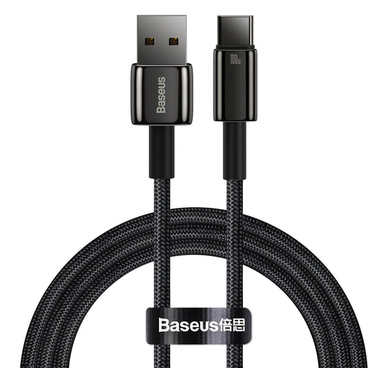 Cavo dati e ricarica USB-A - USB-C Baseus Tungsten Tungsten Gold, 100W, 1m, nero CAWJ000001