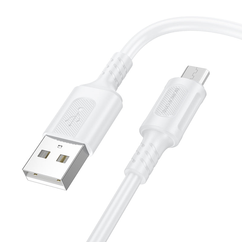 Cavo dati e ricarica USB-A - microUSB Borofone BX111 Feliz, 18W, 1m, bianco