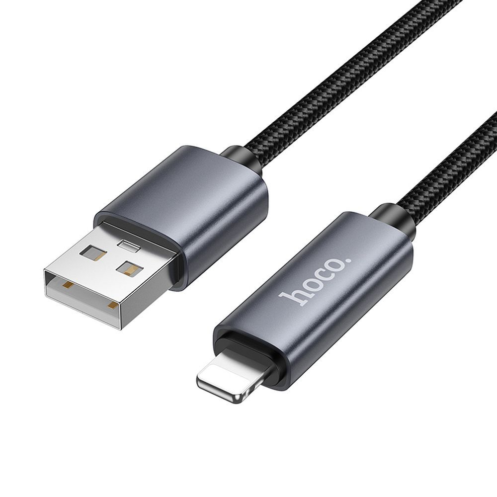 Cavo Dati e Ricarica USB-A - Lightning HOCO Display X112, 18W, 1m, Nero