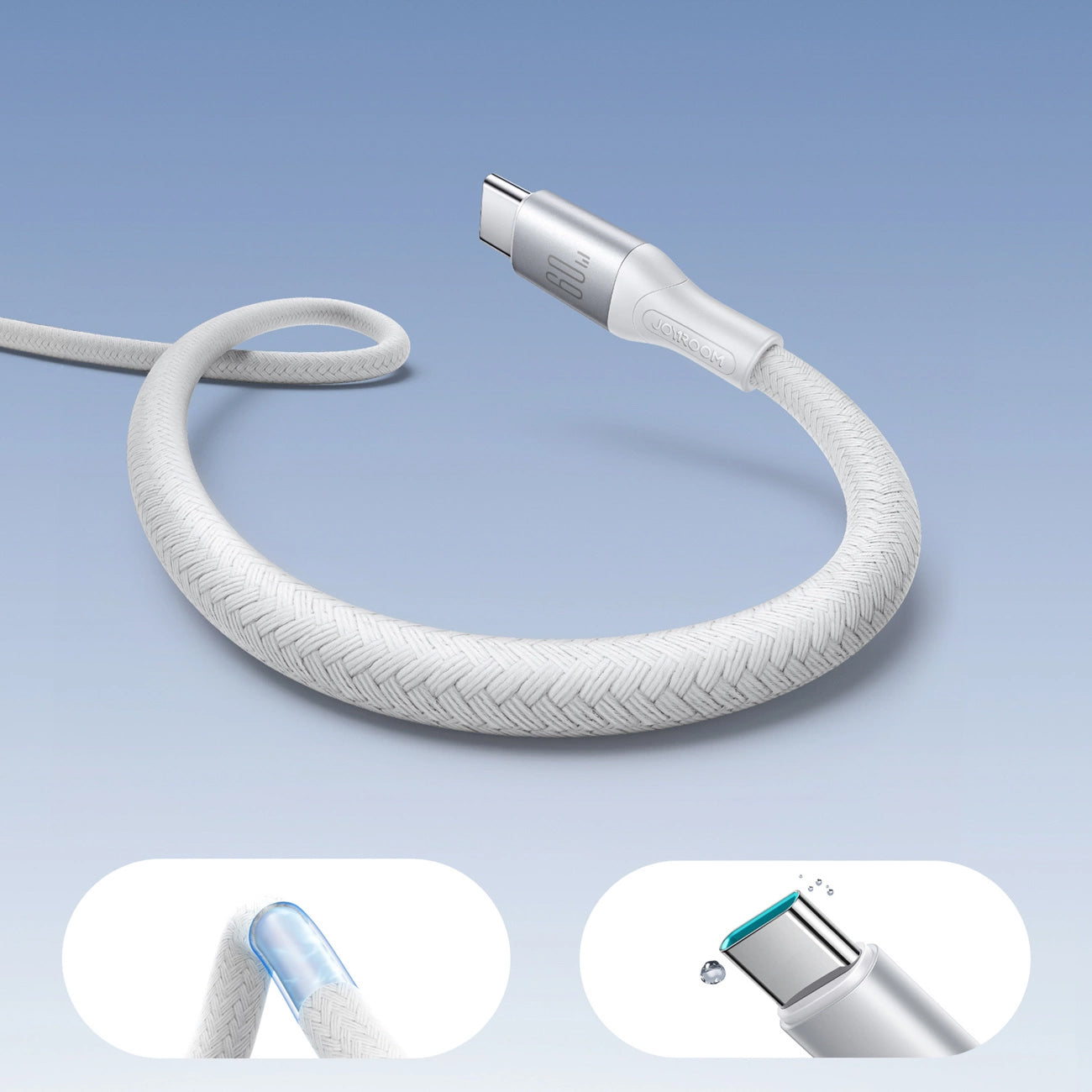Cavo Dati e Ricarica USB-C - USB-C Joyroom S-A28 Flash, 60W, 2m, Bianco