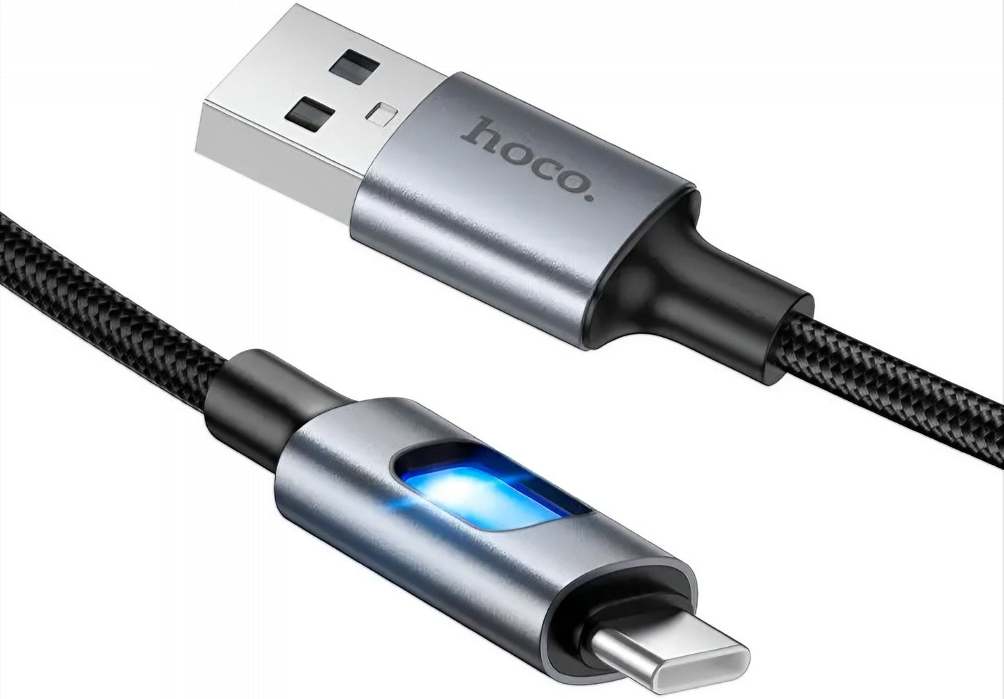 Cavo Dati e Ricarica USB-A - USB-C HOCO U144 Led, 18W, 1.2m, Nero