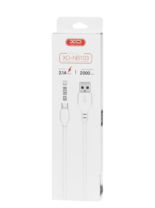 Cavo Dati e Ricarica USB-A - microUSB XO Design NB103, 18W, 2m, Bianco