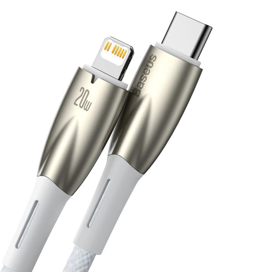 Baseus Glimmer Series USB-C - Lightning Data and Charging Cable, 20W, 1m, White CADH000002