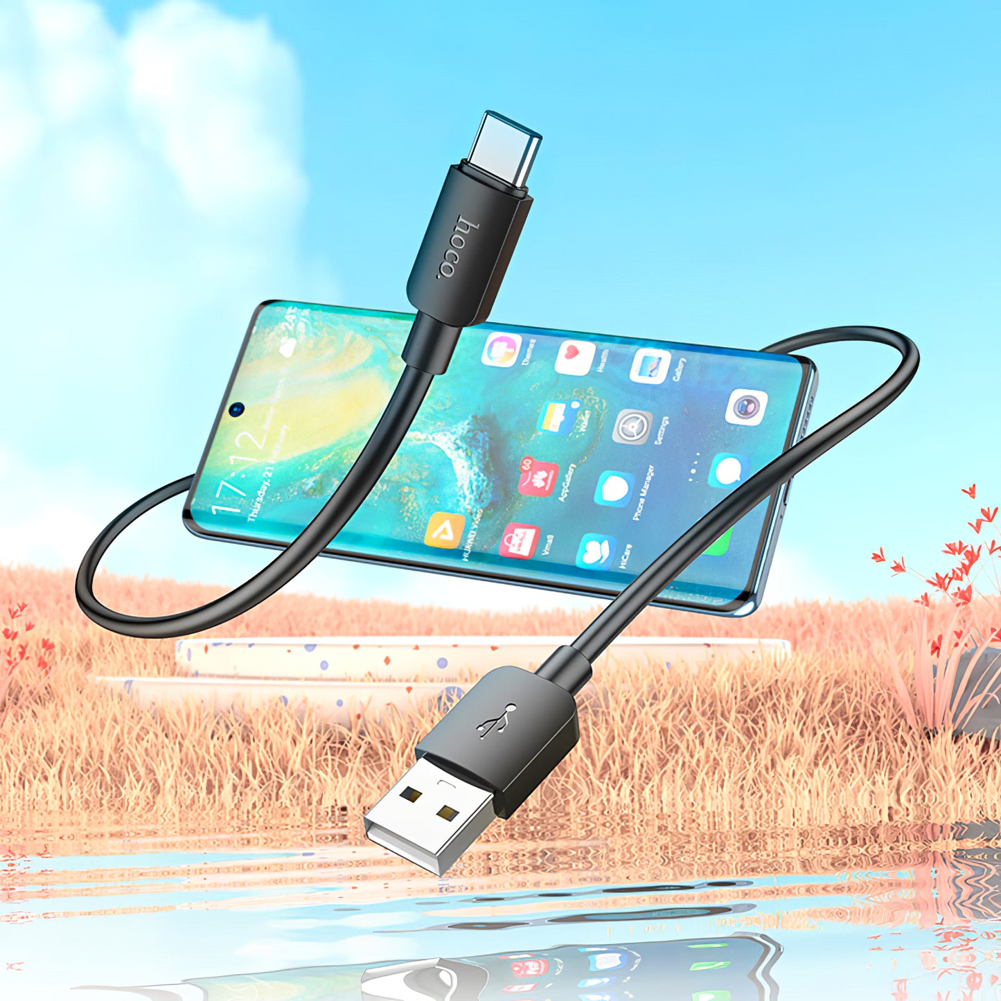Cavo Dati e Ricarica USB-A - USB-C HOCO X96, 27W, 0.25m, Nero