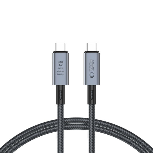 Cavo dati e ricarica USB-C - USB-C Tech-Protect Ultraboost Max, 240W, 1m, grigio