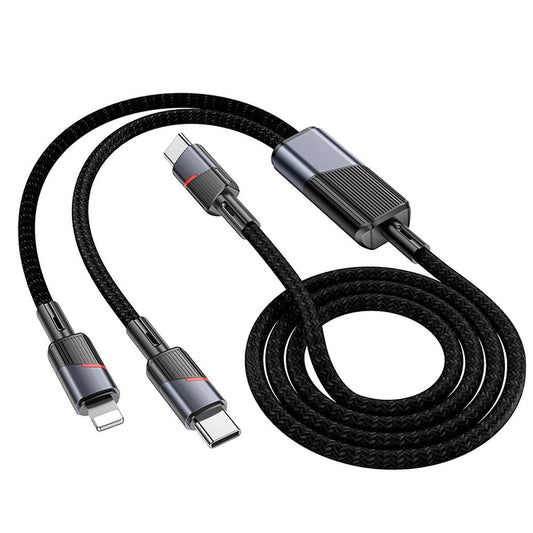 Cavo Dati e Ricarica USB-C - Lightning / USB-C HOCO U139 2in1, 100W, 1.2m, Nero