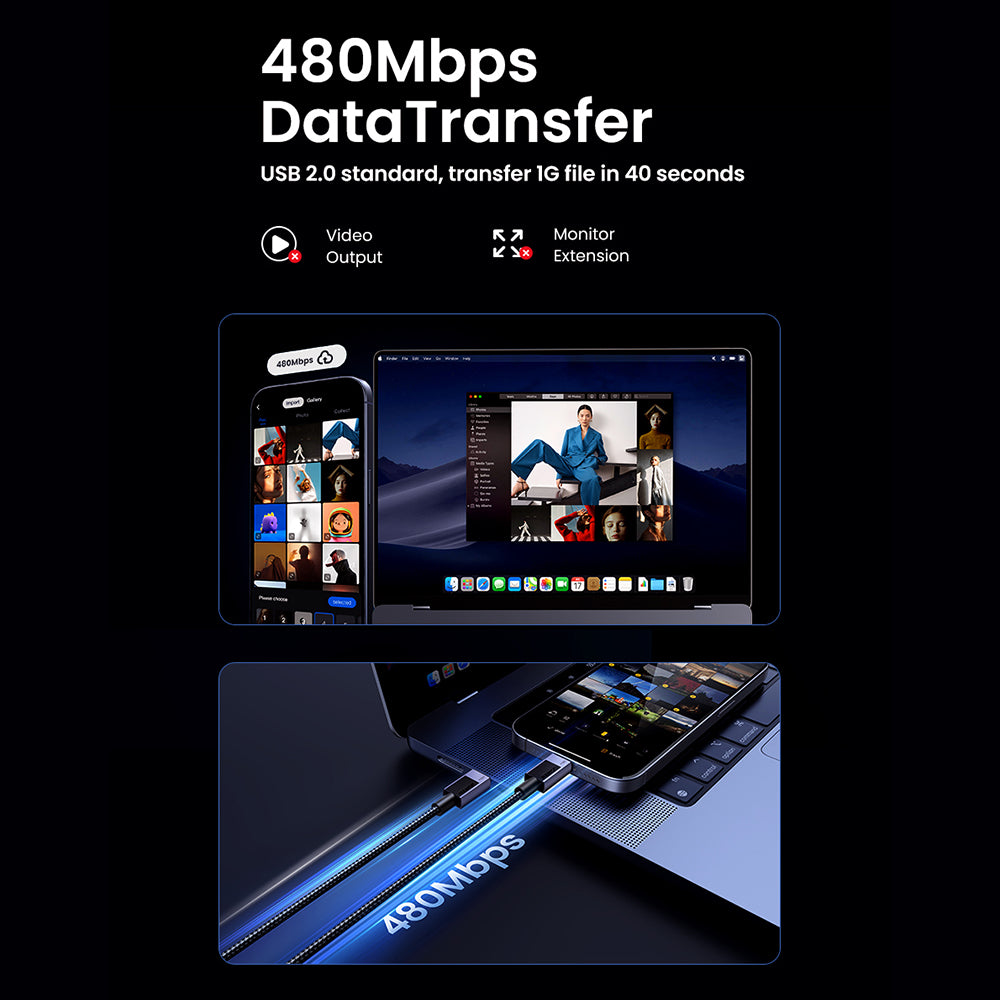 Cavo Dati e Ricarica USB-C - USB-C UGREEN L513, 240W, 2m, Nero