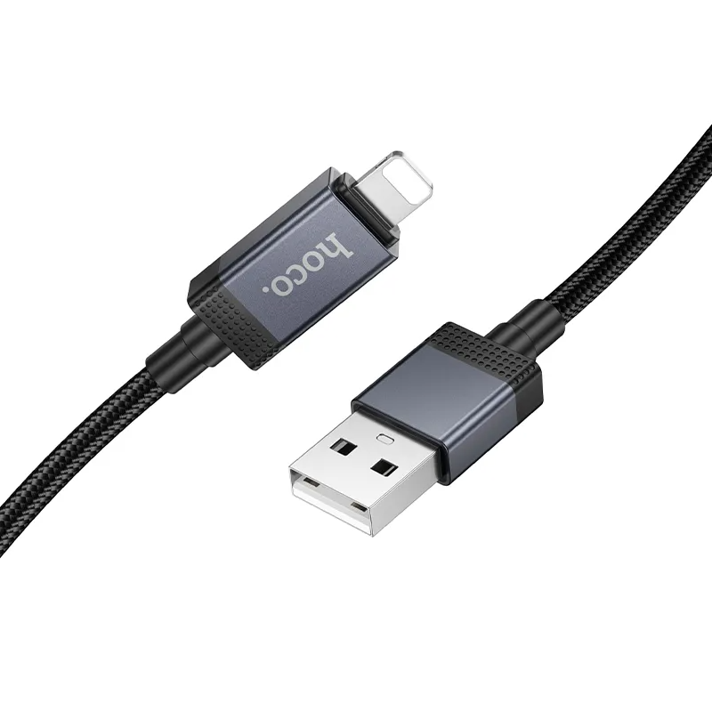 Cavo Dati e Ricarica USB-A - Lightning HOCO X118 Display, 12W, 1m, Nero