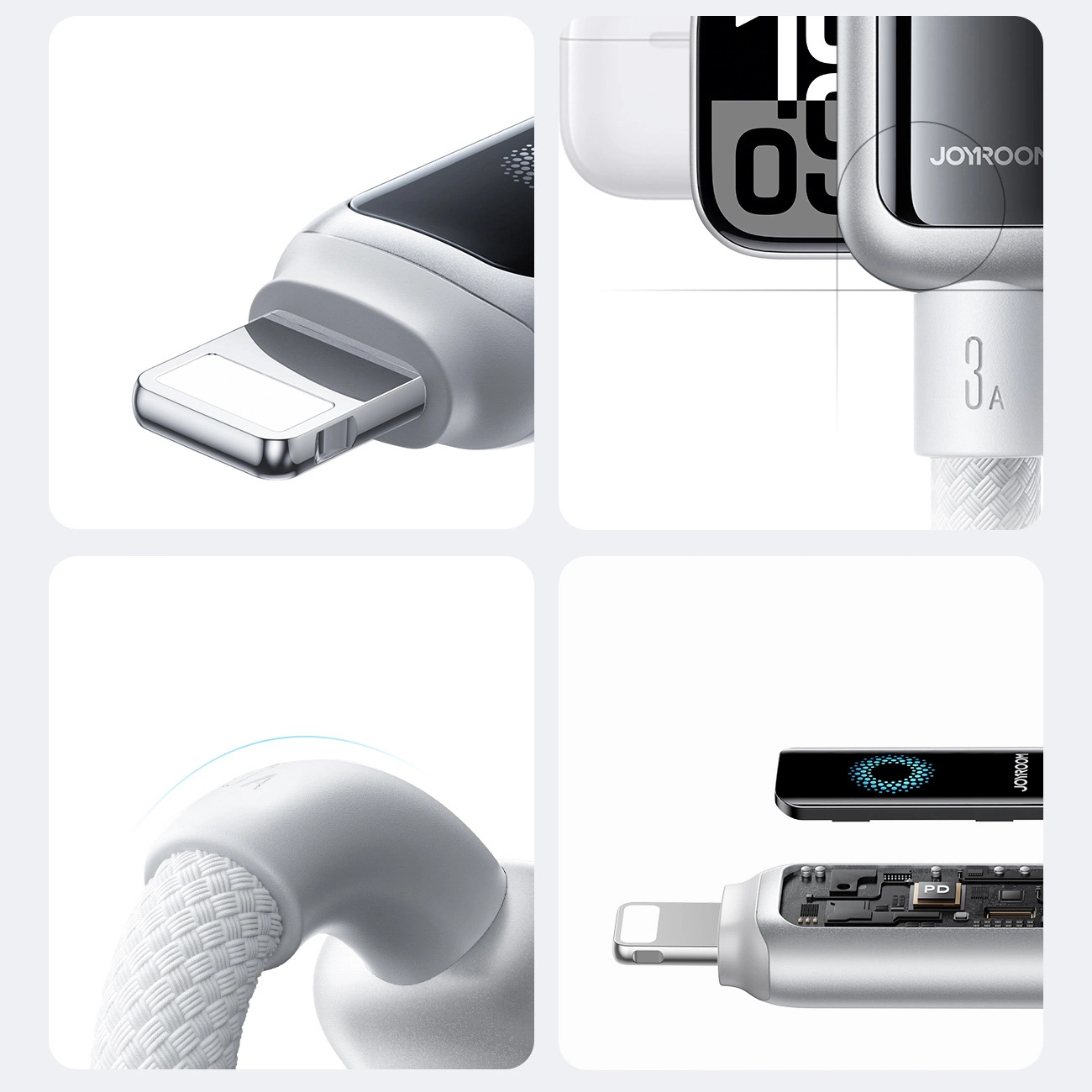 Cavo Dati e Ricarica USB-A - Lightning Joyroom S-A55 StarFlight Display, 18W, 1.2m, Bianco