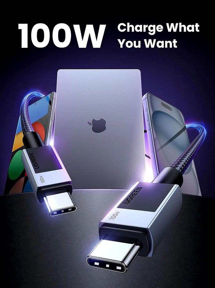 Cavo Dati e Ricarica USB-C - USB-C UGREEN L512, 100W, 3m, Grigio