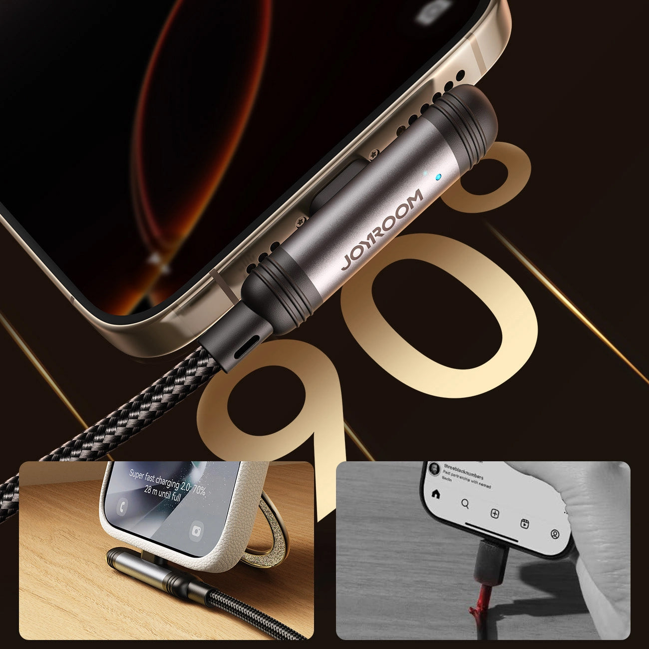 Cavo Dati e Ricarica USB-A - USB-C Joyroom S-A56 EnjoyX Angled, 20W, 1.2m, Nero