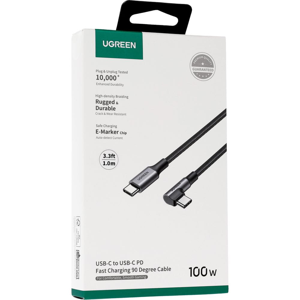 Cavo Dati e Ricarica USB-C - USB-C UGREEN US334 Angolato, 100W, 1m, Nero