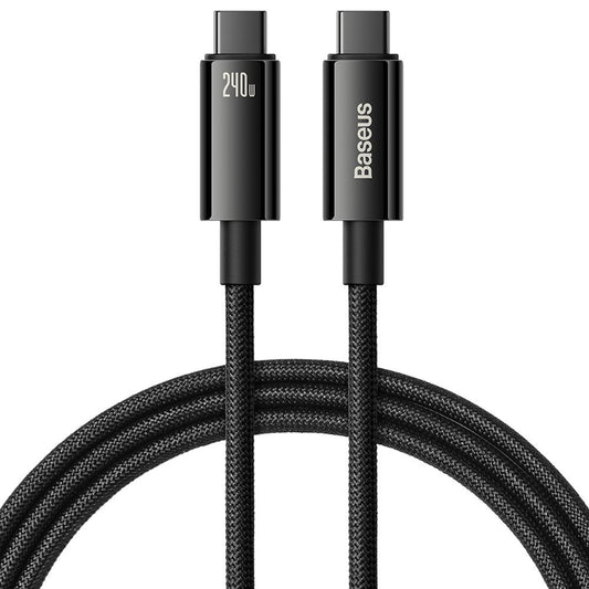 Cavo dati e ricarica USB-C - USB-C Baseus Tungsten Gold, 240W, 2 m, nero CAWJ04010101