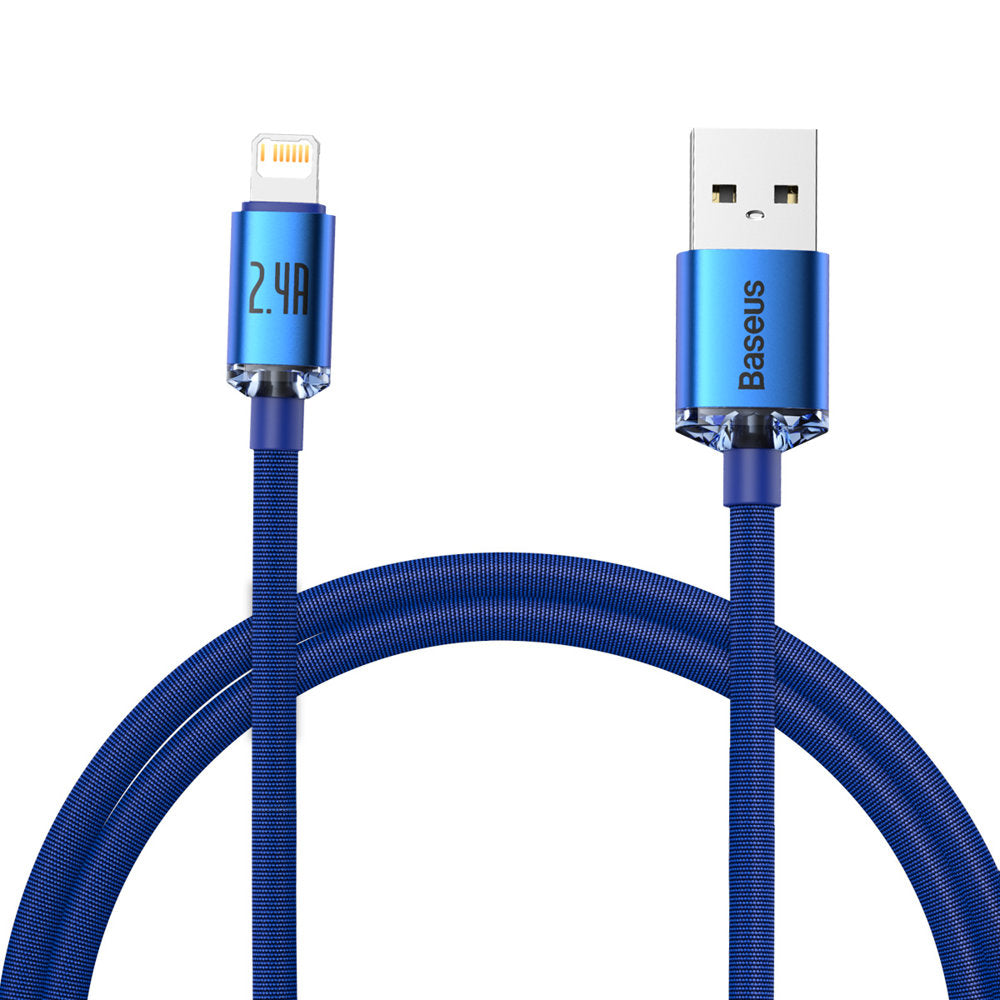 Cavo Dati e Ricarica USB-A - Lightning Baseus Crystal Shine Series, 18W, 1.2m, Blu CAJY000003
