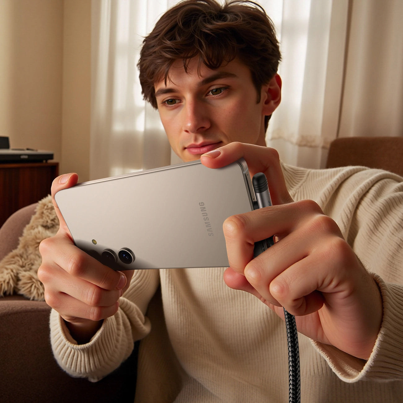 Cavo Dati e Ricarica USB-C - USB-C Joyroom S-A56 EnjoyX Angled, 60W, 1.2m, Nero