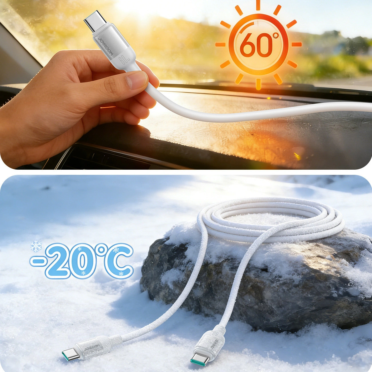 Cavo Dati e Ricarica USB-C - USB-C Joyroom S-A62 Lively, 60W, 1,2m, Bianco