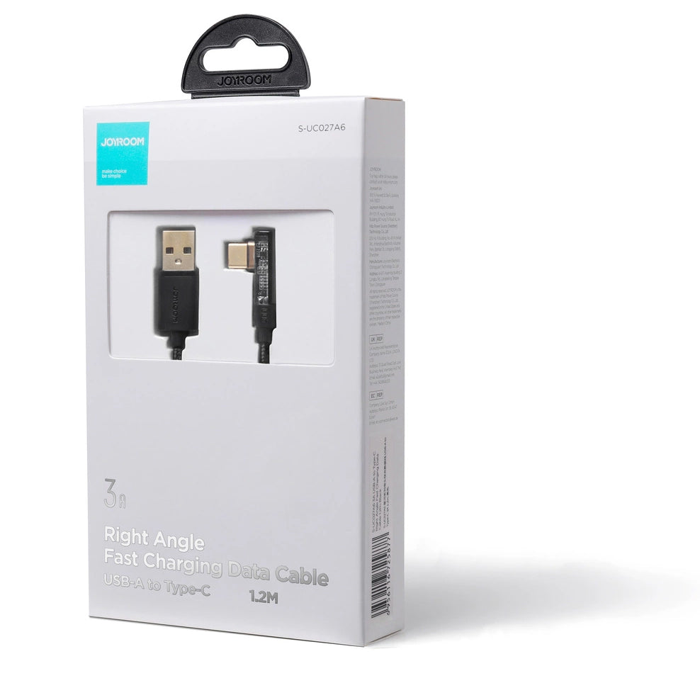 Cavo Dati e Ricarica USB-A - USB-C Joyroom S-UC027A6 Angled, 60W, 1.2m, Nero