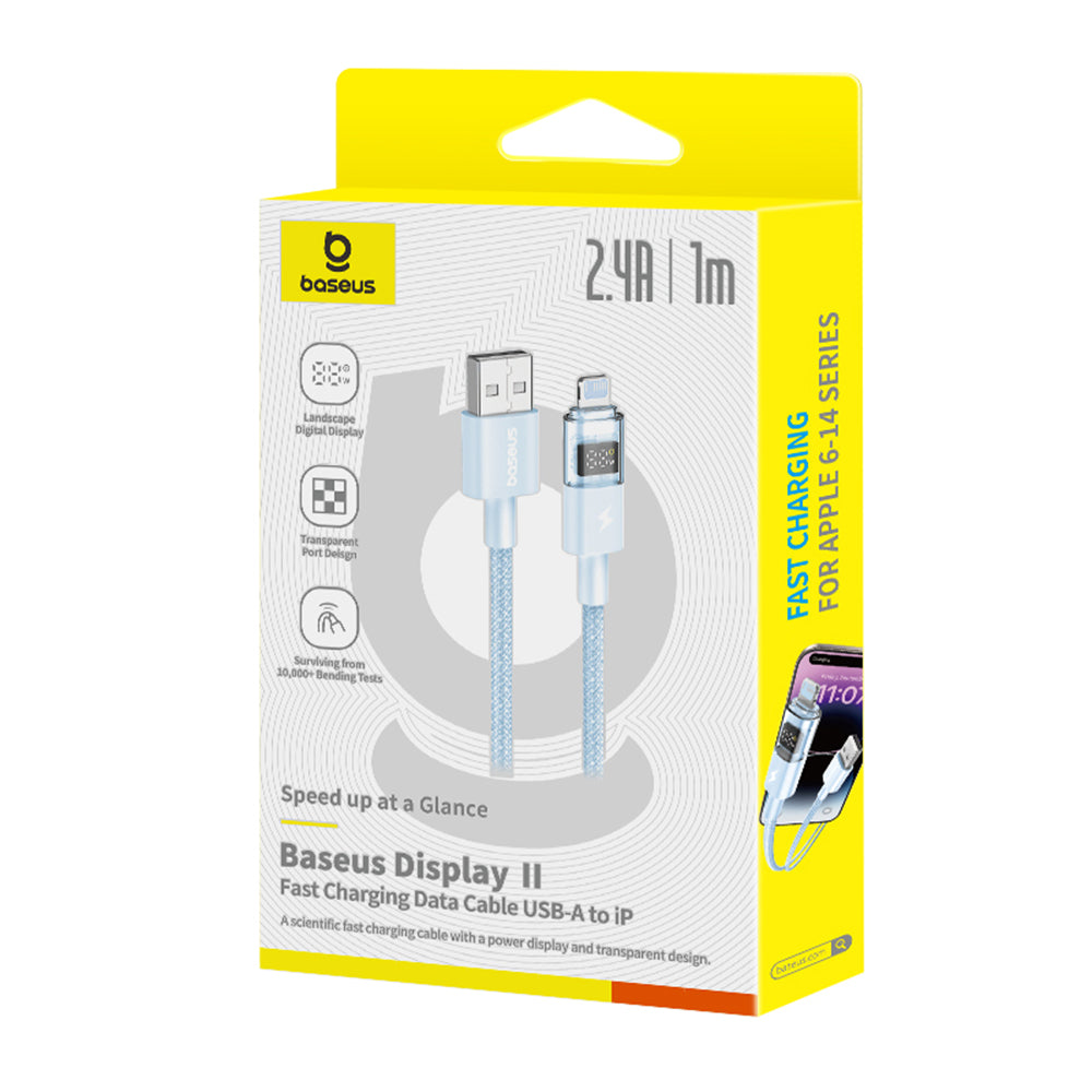 Cavo Dati e Ricarica USB-A - Lightning Baseus Display 2, 12W, 1m, Blu P10382700311-00