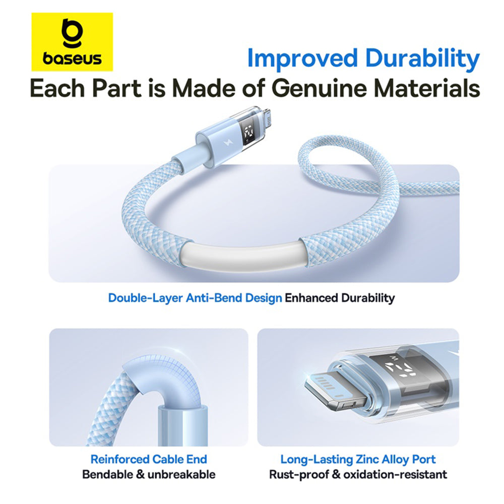 Cavo Dati e Ricarica USB-A - Lightning Baseus Display 2, 12W, 2m, Blu P10382700311-01