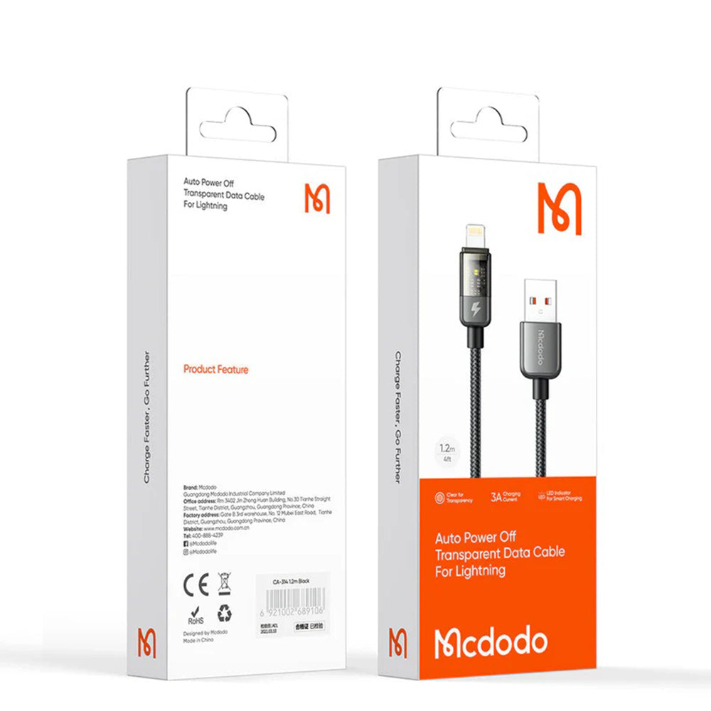 Cavo Dati e Ricarica USB-A - Lightning McDodo CA-3140 Auto Power Off, 18W, 1.2m, Nero