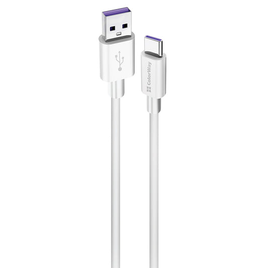 Cavo Dati e Ricarica USB-A - USB-C ColorWay CW-CBUC019, 18W, 1m, Bianco
