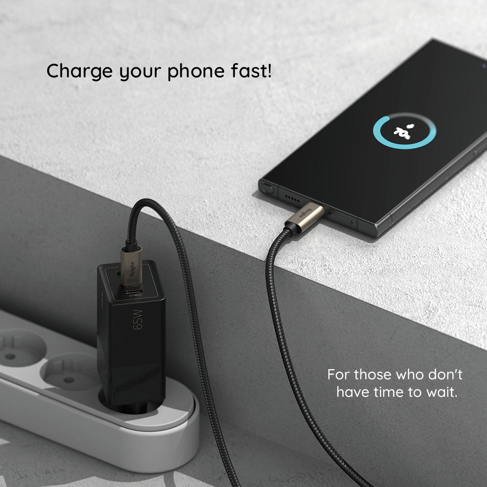 Cavo Dati e Ricarica USB-A - USB-C Ringke, 60W, 2m, Nero