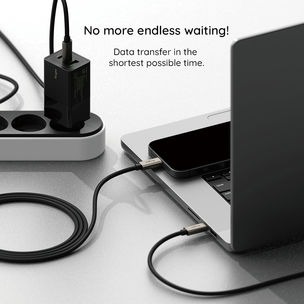 Cavo Dati e Ricarica USB-A - USB-C Ringke, 60W, 2m, Nero