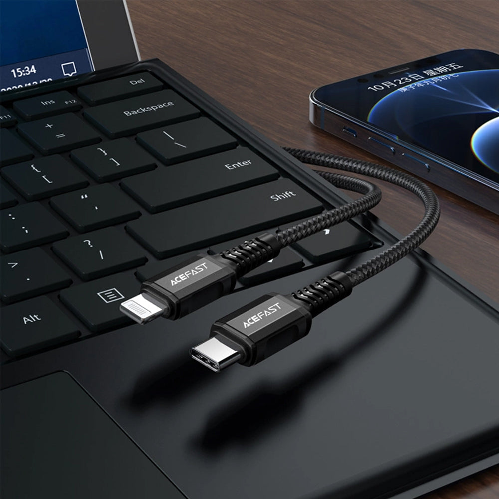 Cavo Dati e Ricarica USB-C - Lightning Acefast C1-01, 30W, 1.2m, Nero