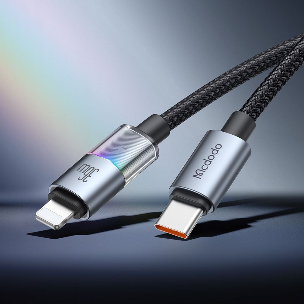 Cavo Dati e Ricarica USB-C - Lightning McDodo CA-8190 Colorful, 36W, 1.2m, Nero