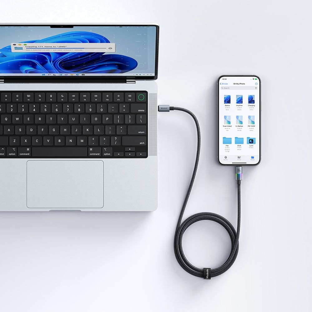 Cavo Dati e Ricarica USB-C - Lightning McDodo CA-8190 Colorful, 36W, 1.2m, Nero