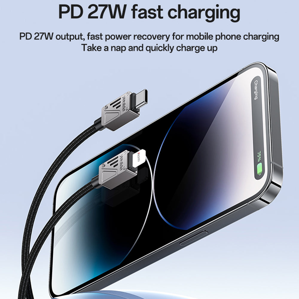 Cavo Dati e Ricarica USB-C - Lightning Yesido CA195, 27W, 1.2m, Nero