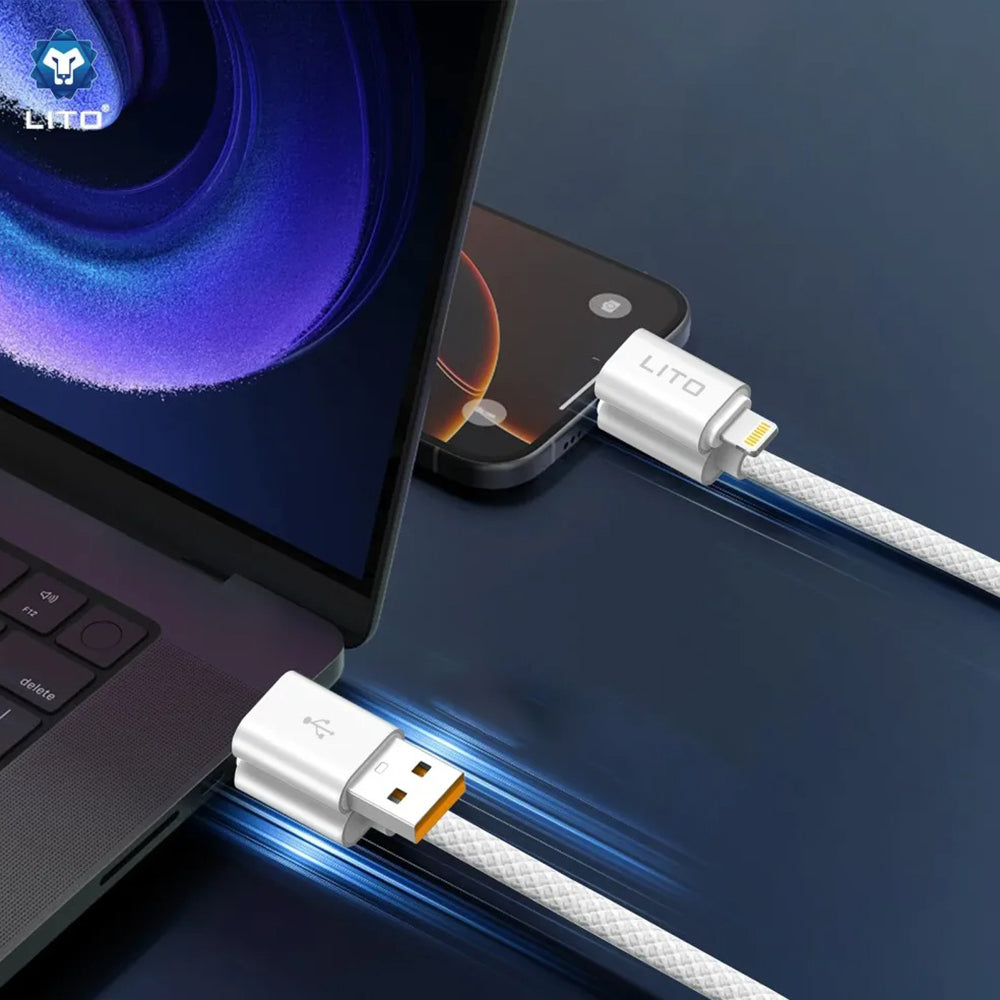 USB-C / USB-A - USB-C / Lightning Lito LD21 Data and Charging Cable, 100W, 1m, White