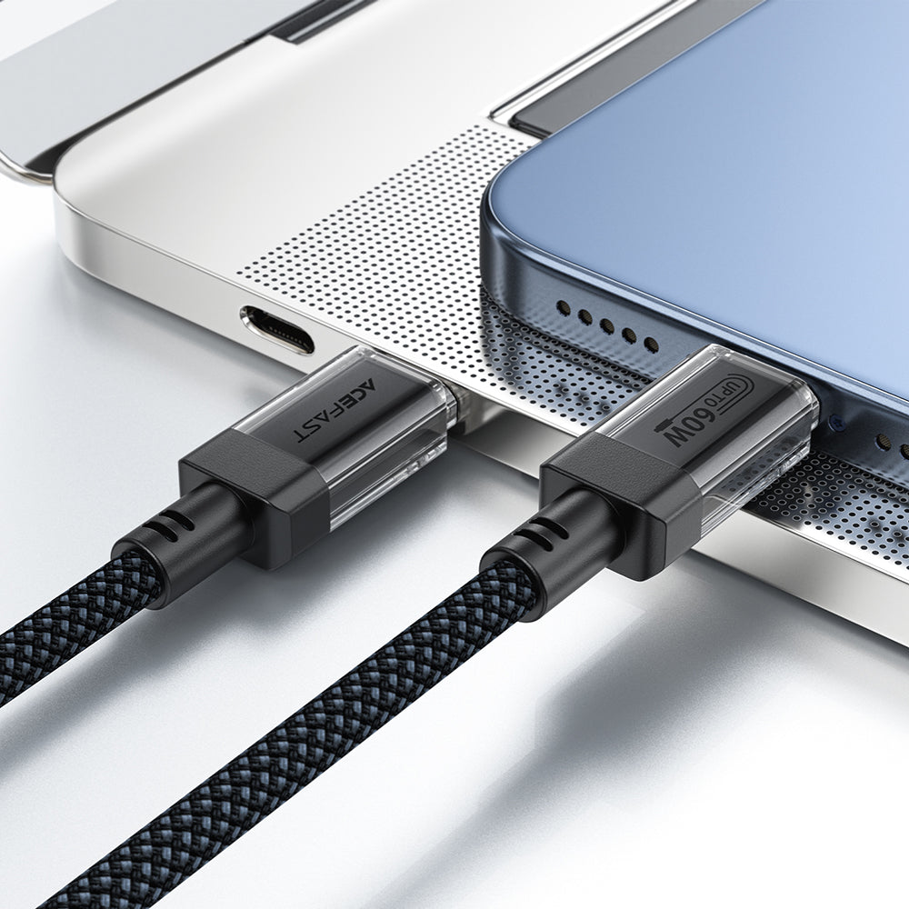 Cavo Dati e Ricarica USB-C - USB-C Acefast C12-03, 60W, 1.2m, Nero