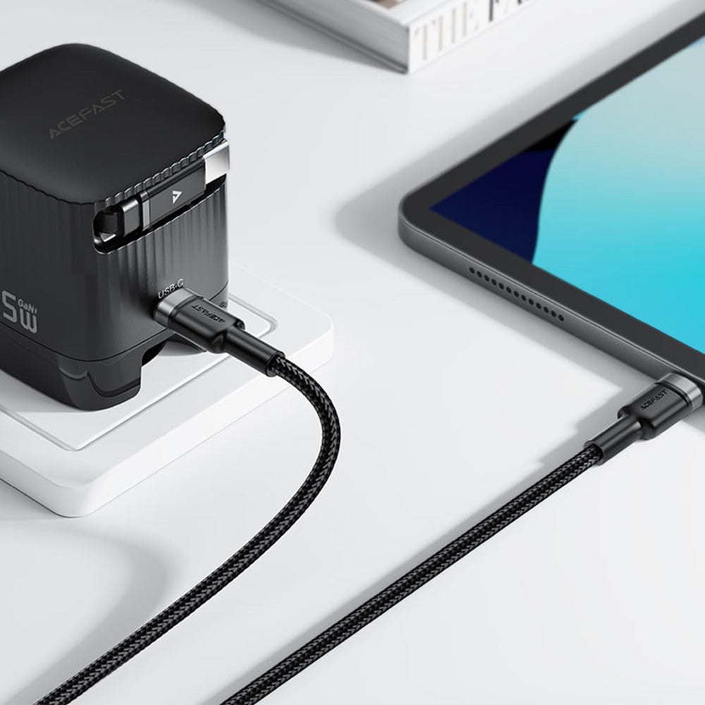 Cavo Dati e Ricarica USB-C - 2 x USB-C Acefast C22-02, 100W, 1.25m, Nero