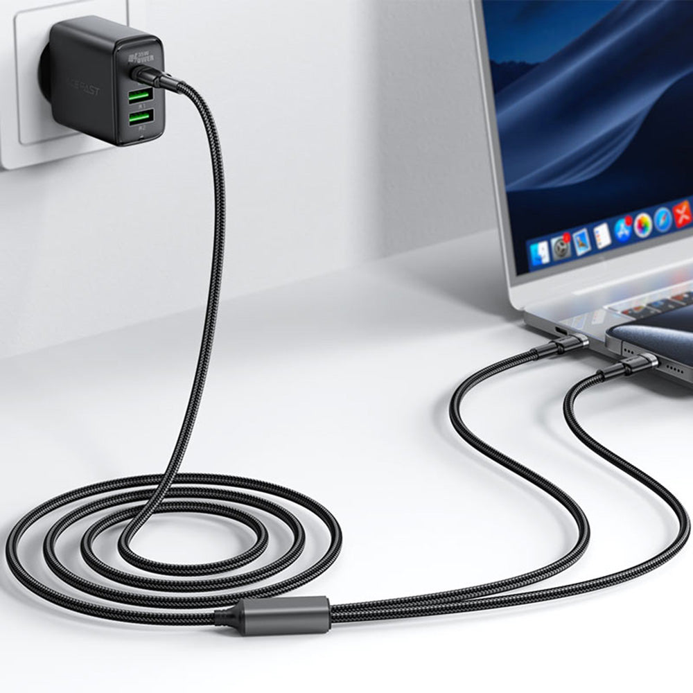 Cavo Dati e Ricarica USB-C - 2 x USB-C Acefast C22-02, 100W, 1.25m, Nero
