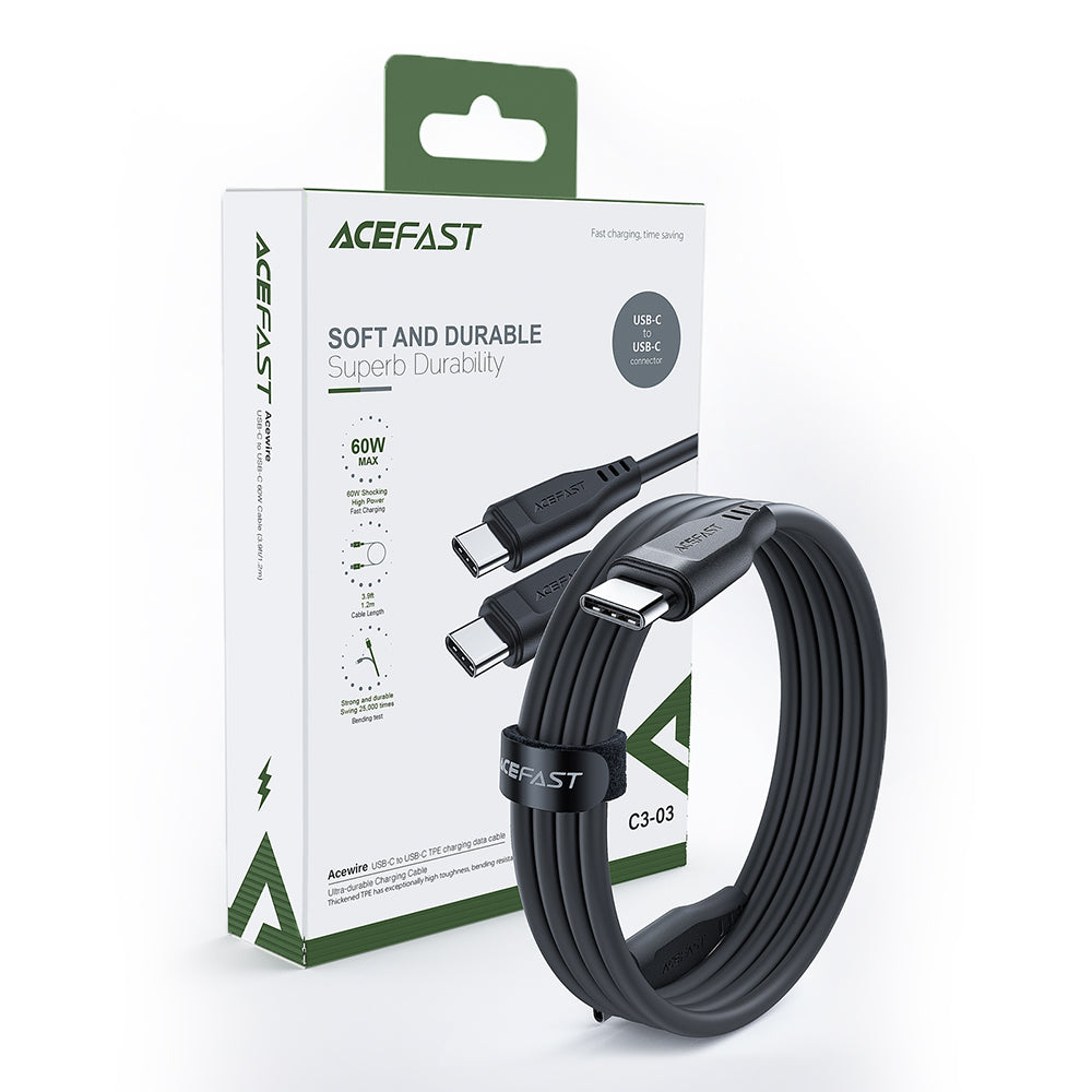 Cavo Dati e Ricarica USB-C - USB-C Acefast C3-03, 60W, 1.2m, Nero
