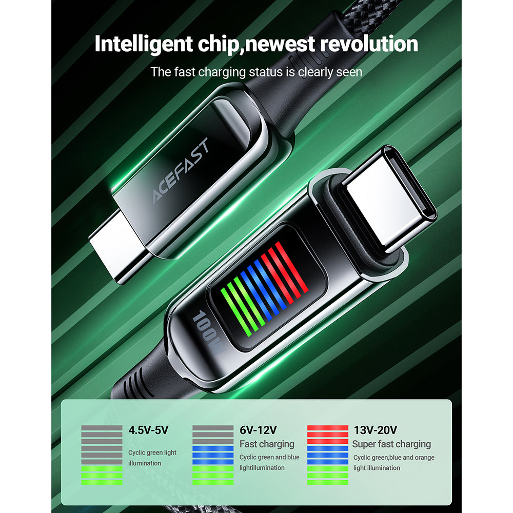 Cavo Dati e Ricarica USB-C - USB-C Acefast C7-03, 100W, 1.2m, Nero