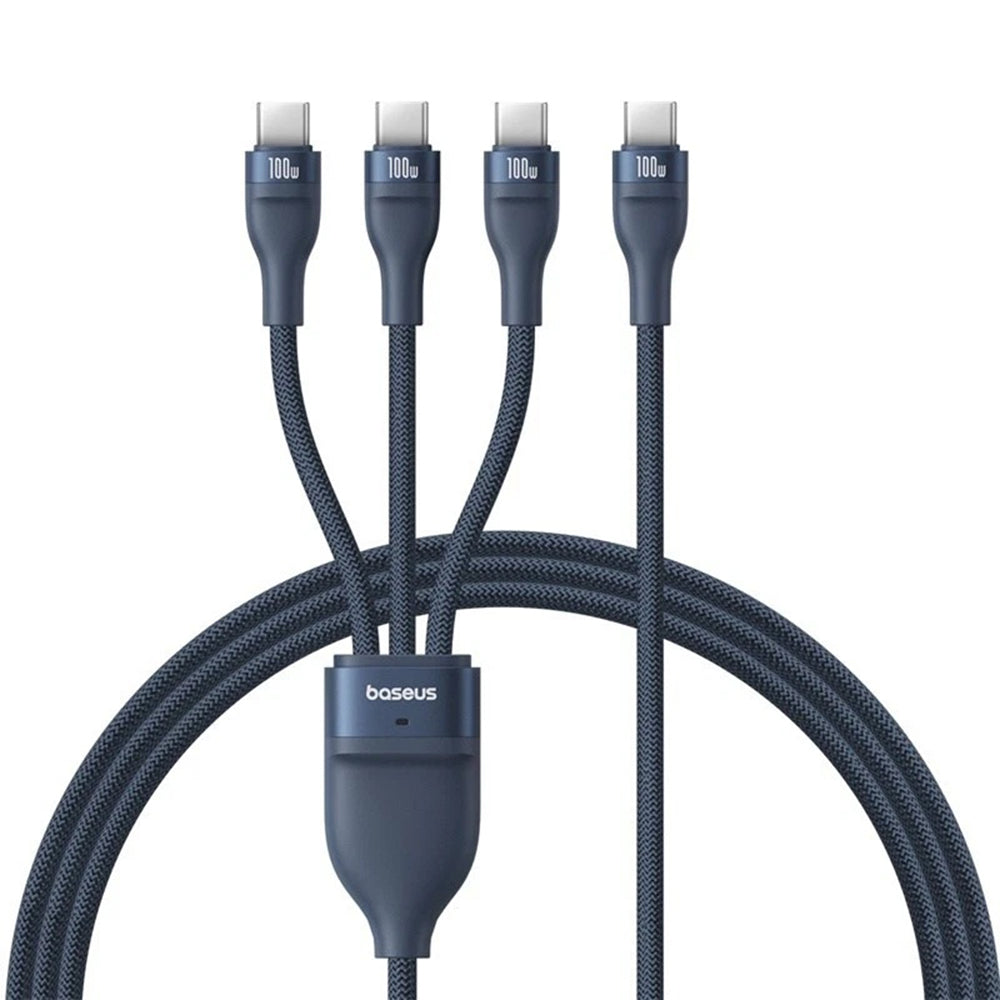 Cavo di Ricarica USB-C - 3 x USB-C Baseus Flash Series III 3in1, 100W, 1.5m, Blu P10377503321-00
