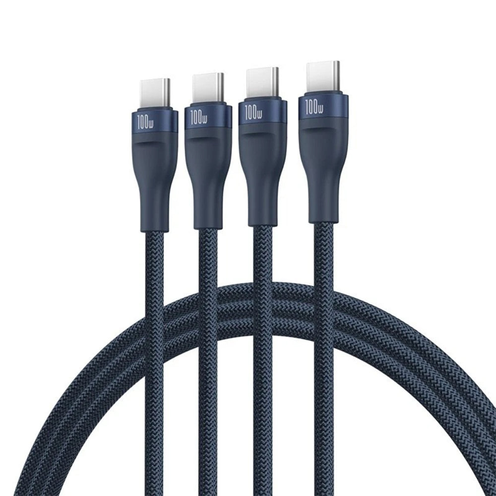 Cavo di Ricarica USB-C - 3 x USB-C Baseus Flash Series III 3in1, 100W, 1.5m, Blu P10377503321-00