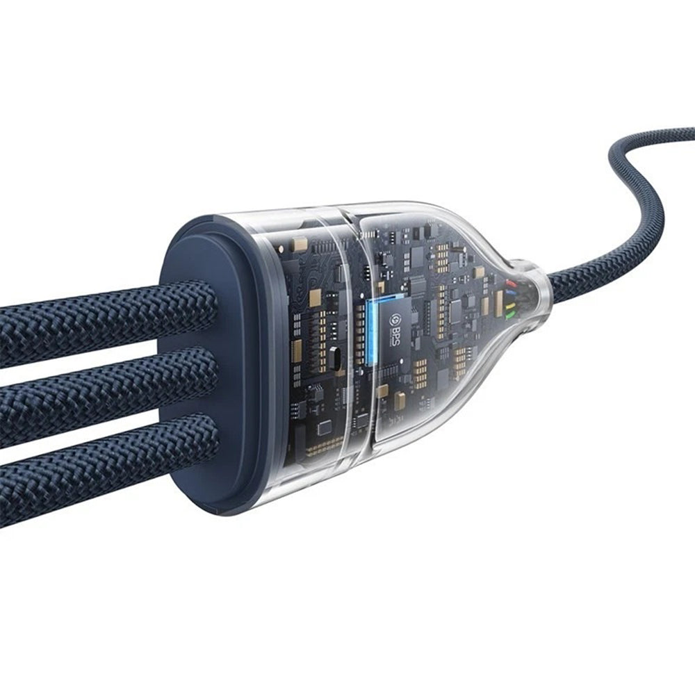 Cavo di Ricarica USB-C - 3 x USB-C Baseus Flash Series III 3in1, 100W, 1.5m, Blu P10377503321-00