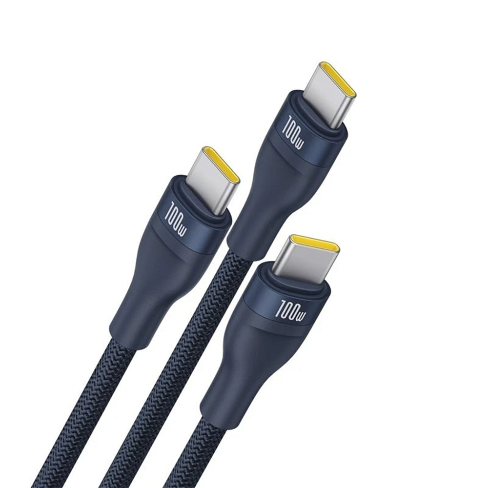 Cavo di Ricarica USB-C - 3 x USB-C Baseus Flash Series III 3in1, 100W, 1.5m, Blu P10377503321-00