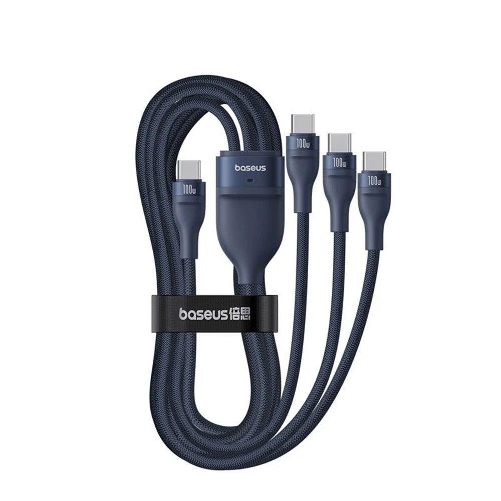Cavo di Ricarica USB-C - 3 x USB-C Baseus Flash Series III 3in1, 100W, 1.5m, Blu P10377503321-00