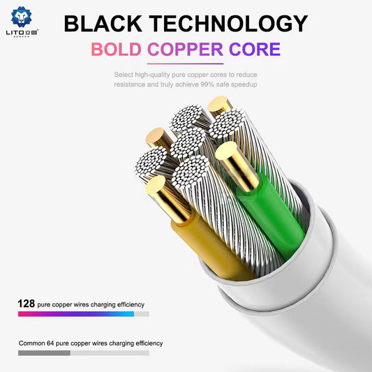 Cavo Dati e Ricarica USB-C - USB-C Lito, 18W, 2m, Bianco