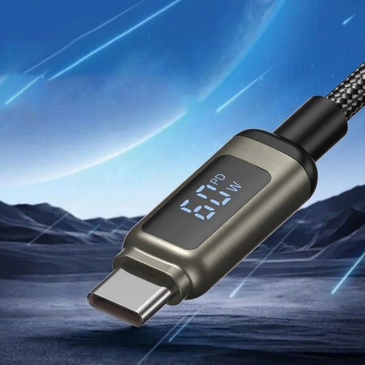 Cavo Dati e Ricarica USB-C - USB-C Lito LD15 Display, 60W, 1m, Nero