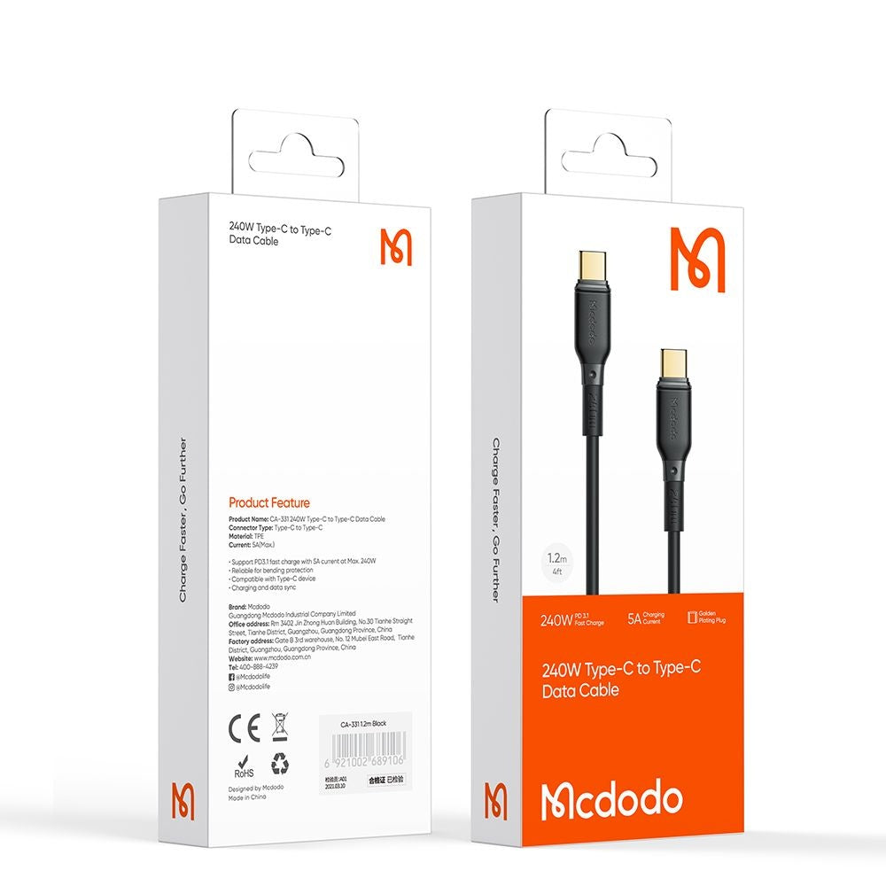 Cavo Dati e Ricarica USB-C - USB-C McDodo CA-3310, 240W, 1.2m, Nero